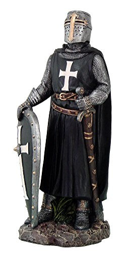 Ebros Crusader Knight In Full Shield And Sword Armor Figurine 11.5 Inch Tall