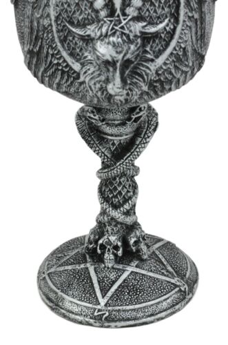 Ebros Dark Baphomet Wine Goblet Drink Beverage Chalice Knights Of Templar