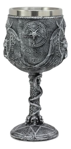 Ebros Dark Baphomet Wine Goblet Drink Beverage Chalice Knights Of Templar