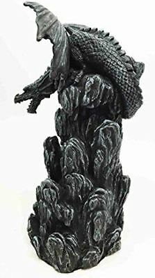 Ebros Dark Rocky Mountain Chernos Dragon Backflow Incense Tower Burner Statue