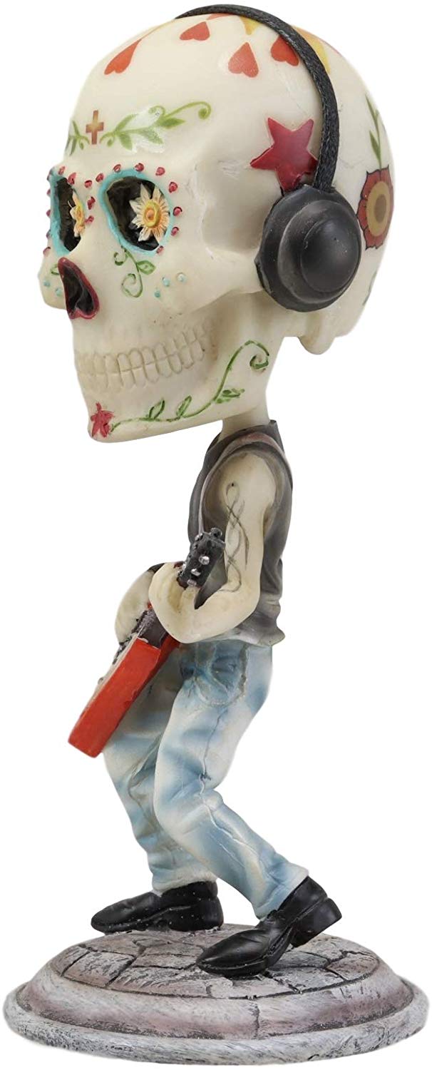 Ebros Day Of The Dead Booblehead Collection The Lead Guitarist Sugar Skull Figurine