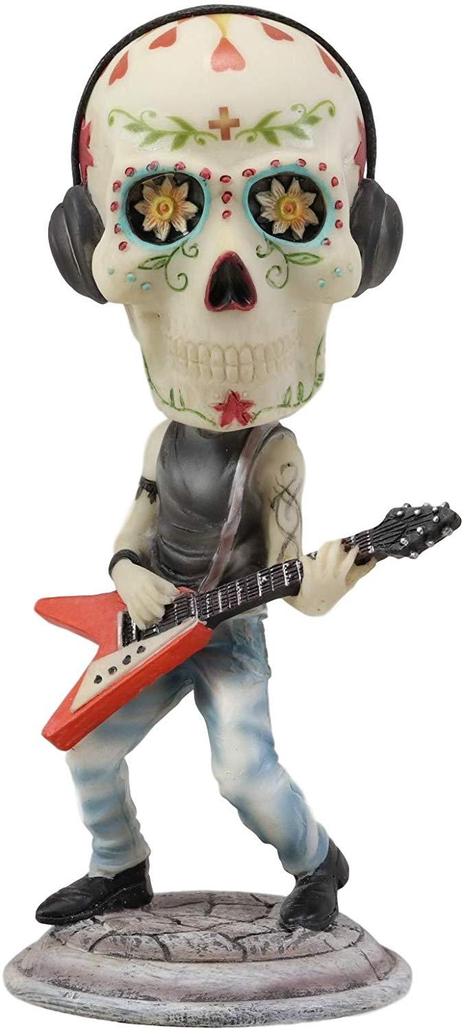 Ebros Day Of The Dead Booblehead Collection The Lead Guitarist Sugar Skull Figurine