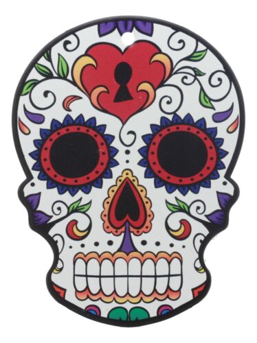 Ebros Day Of The Dead Calavera Colorful Sugar Skulls Trivet Set Of Four 8"Tall Ceramic Tiles With Cork Backing Dias De Muertos Cork Trivets