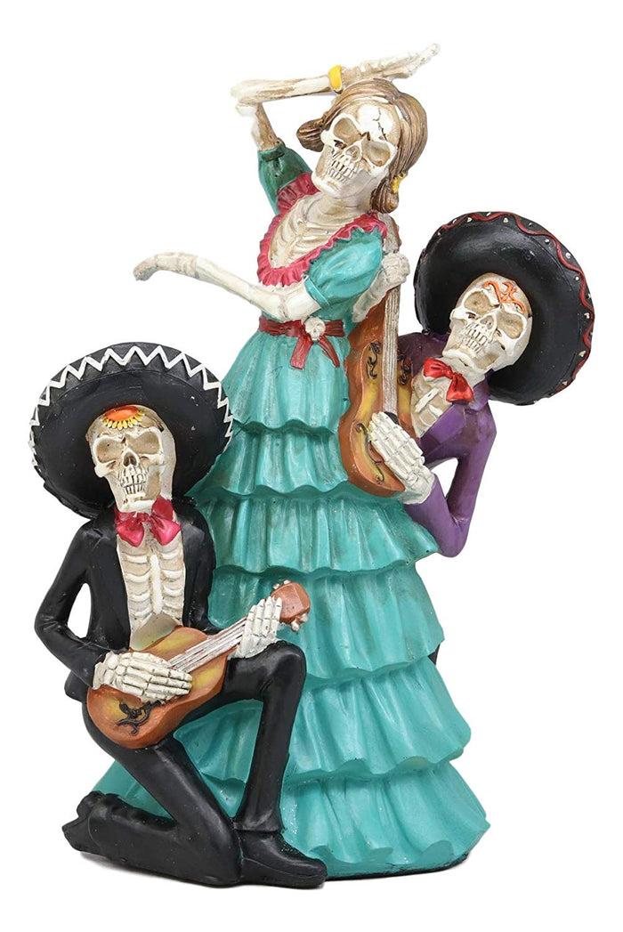 Ebros Day Of The Dead Celebration Sugar Skull Dancer & Mariachi Band Skeletons Statue