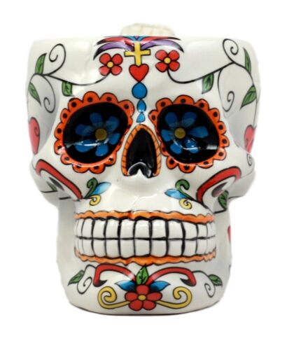 Ebros Day Of The Dead Crucifix Sugar Skull Mug Drink Coffee Cup Ceramic 4.5"H