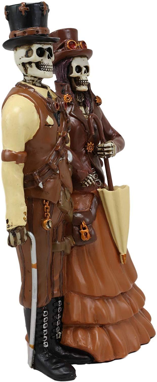 Ebros Day Of The Dead DOD Steampunk Skeleton Lady And Gentleman Couple Figurine