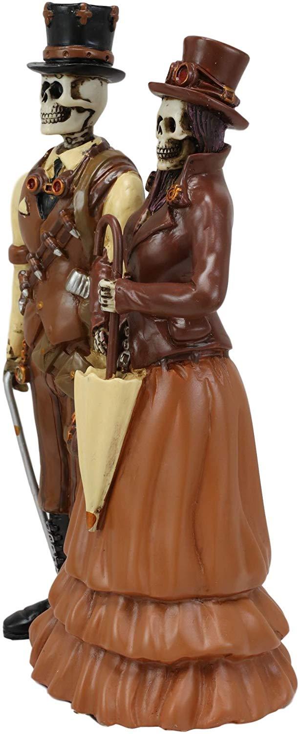 Ebros Day Of The Dead DOD Steampunk Skeleton Lady And Gentleman Couple Figurine