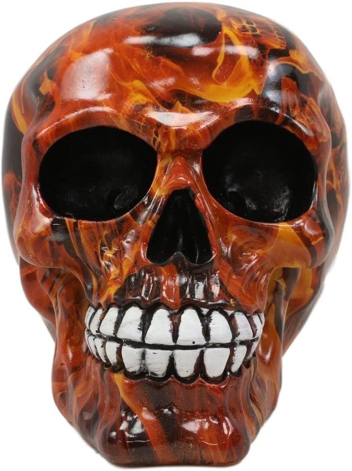 Ebros Day Of The Dead Fire Tattoo Sugar Skull Statue 5.5"L Cranium Figurine
