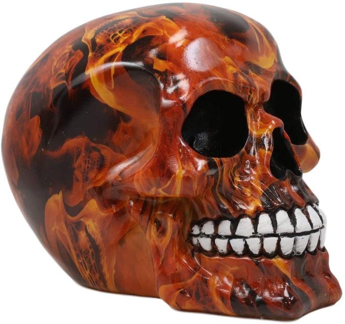 Ebros Day Of The Dead Fire Tattoo Sugar Skull Statue 5.5"L Cranium Figurine