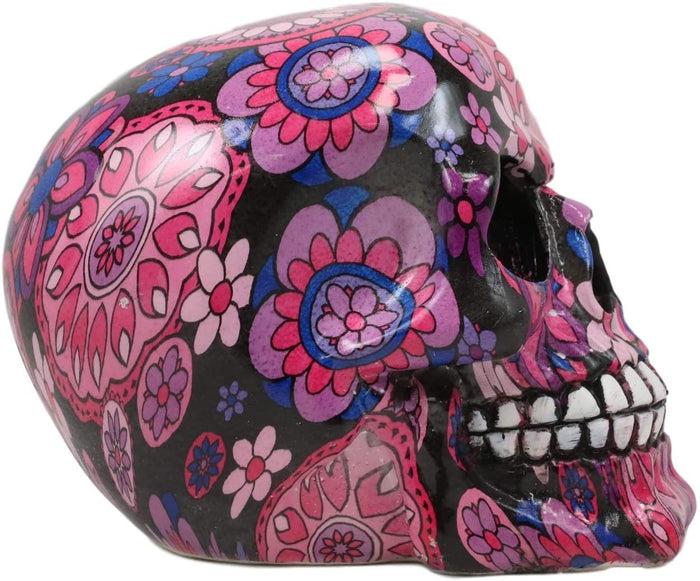 Ebros Day Of The Dead Fuschia Pink Metronome Floral Tattoo Sugar Skull Statue