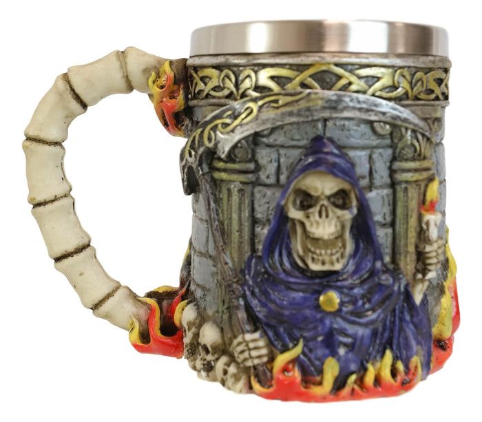 Ebros Day Of The Dead Holy Death Fire Grim Reaper With Scythe Beer Stein Tankard