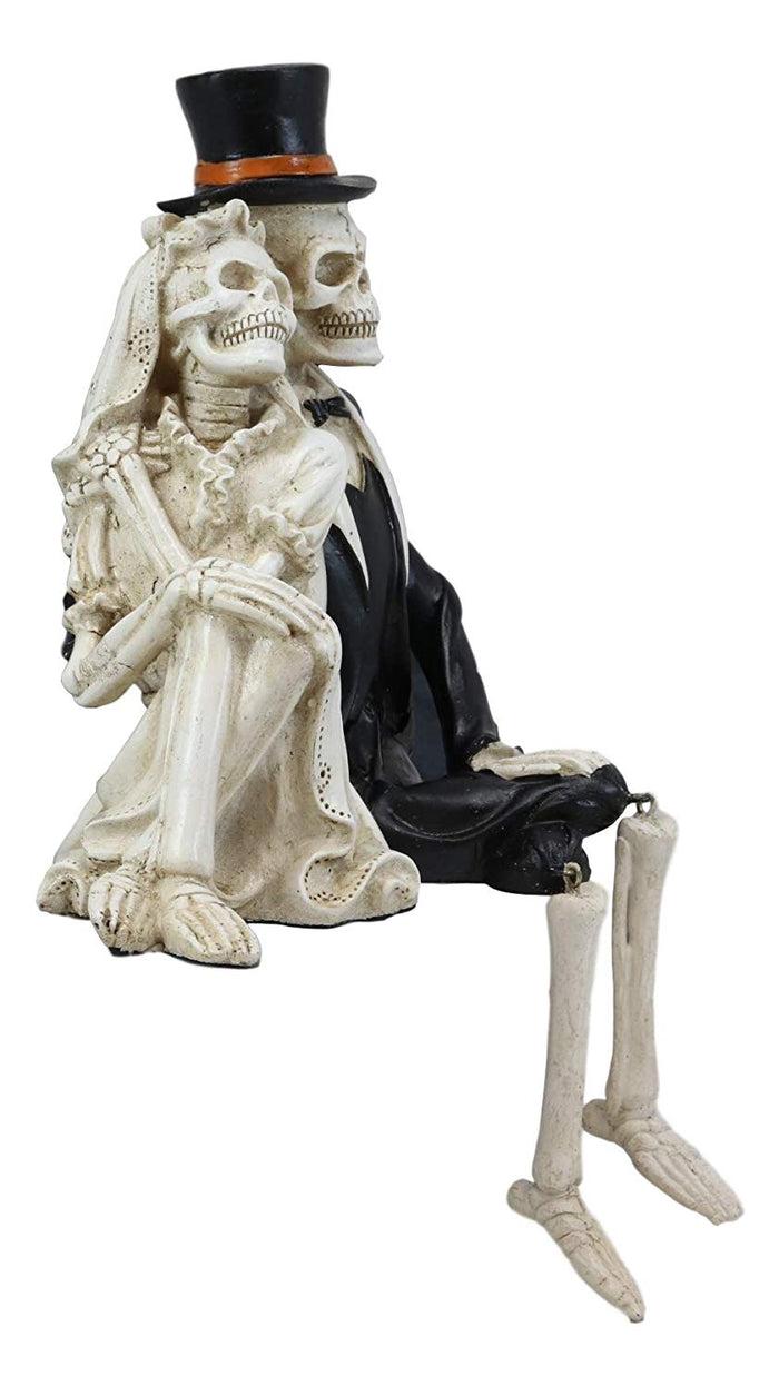 Ebros Day Of The Dead Love Never Dies Barefoot Skeleton Couple Wedding Bride And Groom Shelf Sitters Figurine Dias De Los Muertos Romantic Getaway Lovers Skeletons Halloween Sculpture 8" Tall