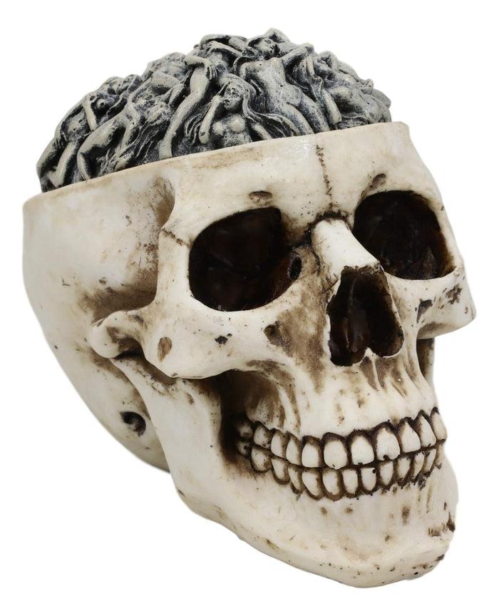 Ebros Day Of The Dead Ossuary Human Cranium Evil Grinning Skull Decorative Stash Box
