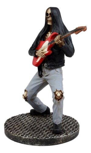 Ebros Day Of The Dead Skeleton Hell Rock Band Electric Guitarist Figurine