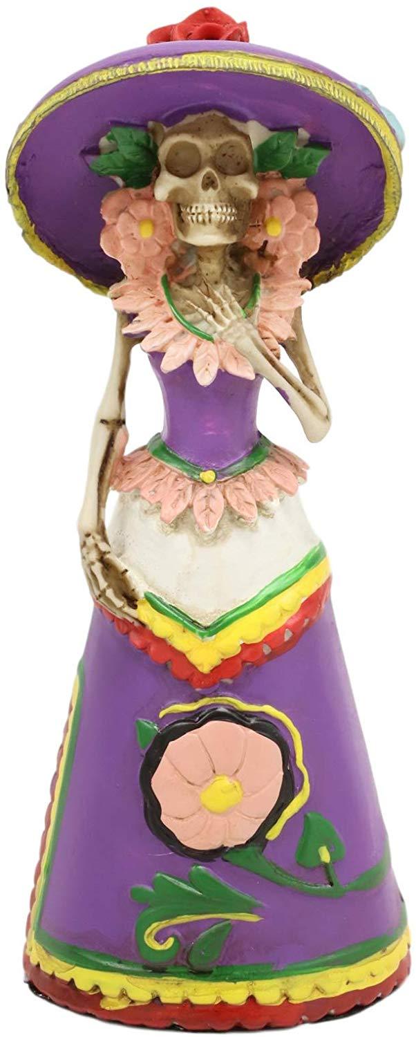 Ebros Day Of The Dead Skeleton Lady Rosa With Purple Gown Figurine 5.25"H Statue