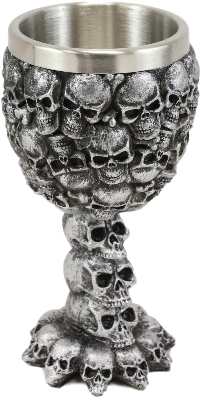 Ebros Day Of The Dead Stacked Skulls Small Wine Goblet Or Shot Glass Chalice 3oz