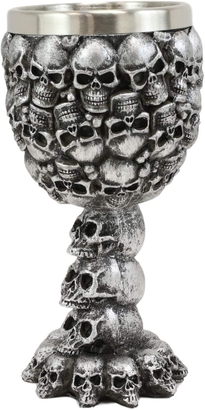 Ebros Day Of The Dead Stacked Skulls Small Wine Goblet Or Shot Glass Chalice 3oz