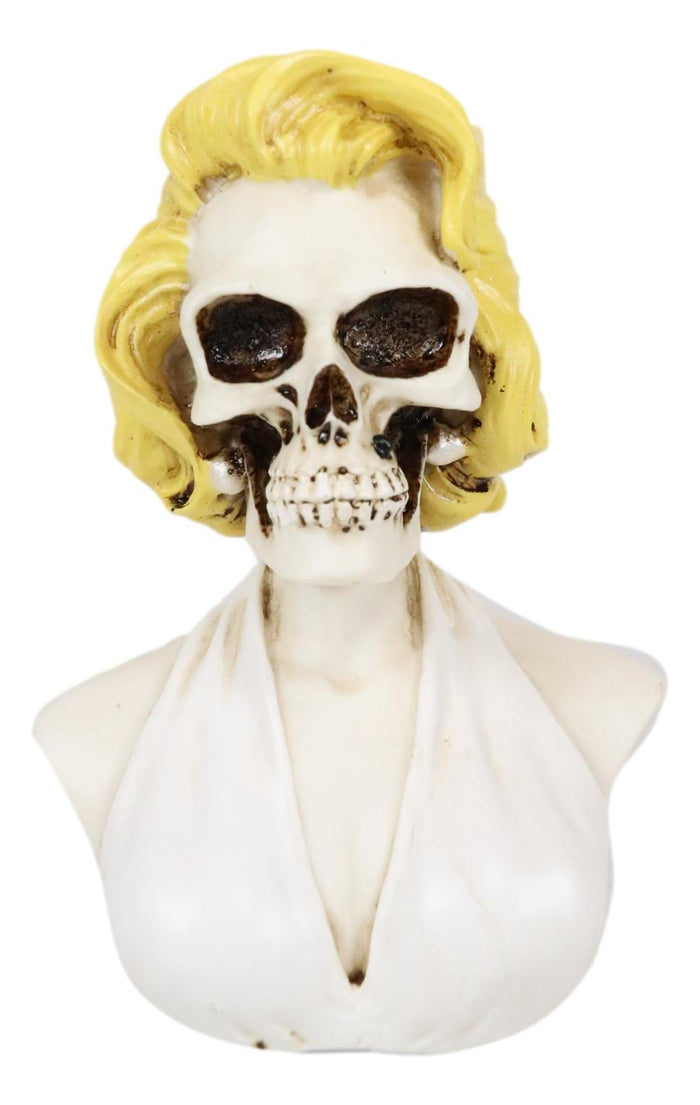 Ebros Day Of The Dead Sugar Skull Blonde Marilyn In Iconic White Dress Figurine