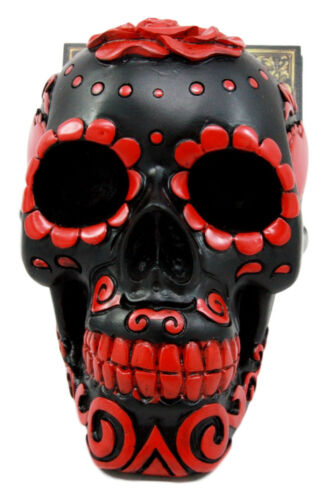Ebros Day Of The Dead Sugar Skull Business Card Holder Figurine Desktop Office