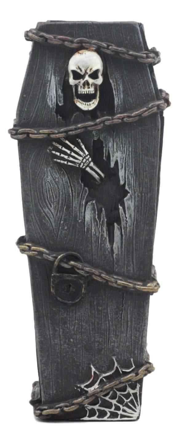 Ebros Day Of The Dead Thriller Haunted Graveyard Skeleton Breaking Out Of Coffin Jewelry Box Figurine 7"Tall