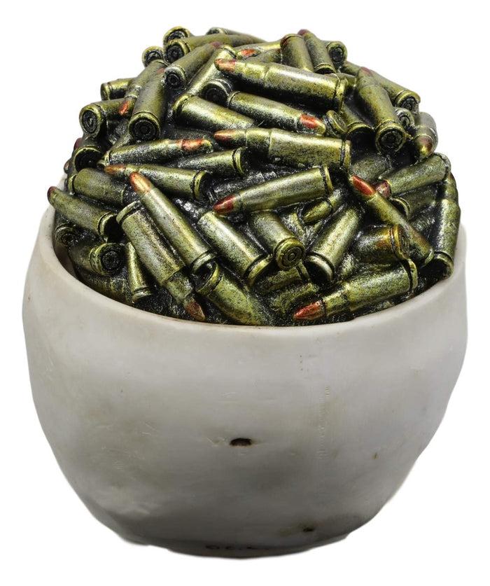 Ebros Day Of The Dead War Ammo Bullet Casings Grinning Skull Decorative Stash Box