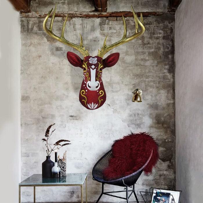 Ebros Deer Head Faux Taxidermy Wall Sculpture Rustic Cabin Wall Home Decor 19.5"