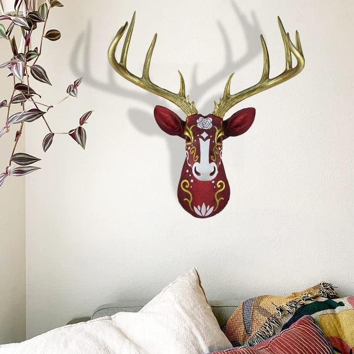 Ebros Deer Head Faux Taxidermy Wall Sculpture Rustic Cabin Wall Home Decor 19.5"