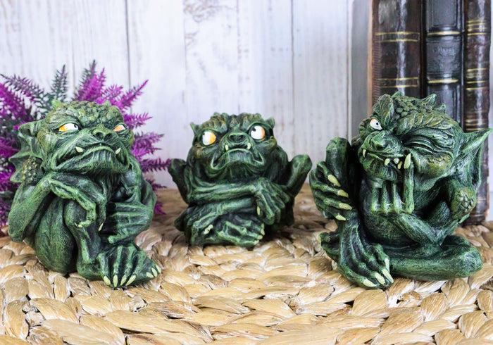 Ebros Demonic Notre Dame Toad Troll Gargoyle Figurine Collectible (Set Of 3)