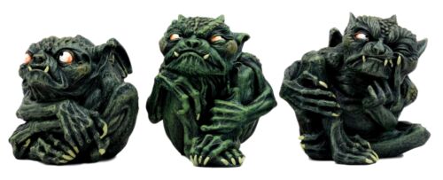 Ebros Demonic Notre Dame Toad Troll Gargoyle Figurine Collectible (Set Of 3)