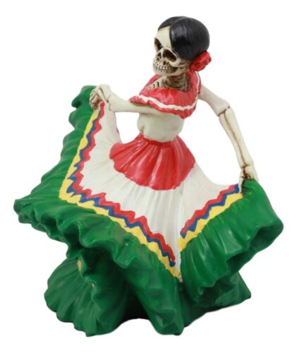 Ebros Dia De Los Muertos Danza De DAMA Day Of The Dead Green Gown Lady Skeleton Dancer Statue Sugar Skull Vivas Calacas Decor Figurine For Halloween Prop Gothic Collectible
