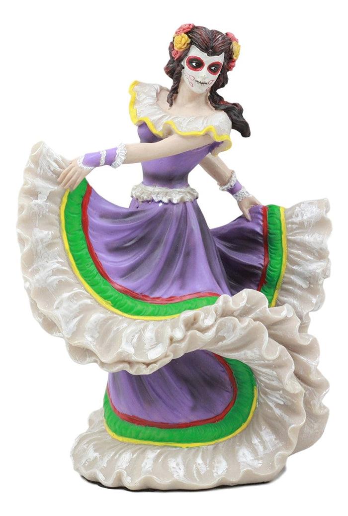 Ebros Dia De Los Muertos Day Of The Dead Sugar Skulls Pretty Purple Gown Dancer Statue