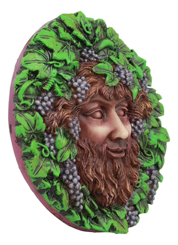 Ebros Dionysus Bacchus Spirit Of The Vine Decor Wall Plaque 5.25" Diameter Wiccan Wicca Art Decorative Sculpture By Oberon Zell