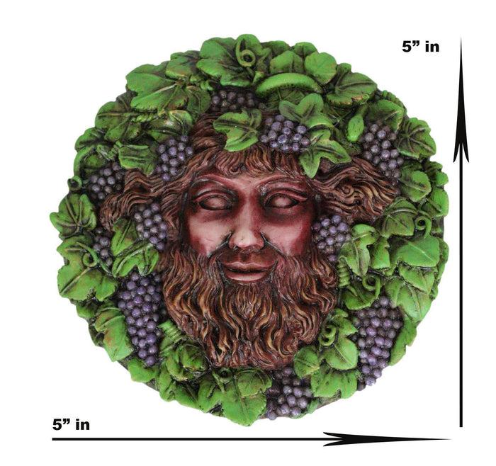 Ebros Dionysus Bacchus Spirit Of The Vine Decor Wall Plaque 5.25" Diameter Wiccan Wicca Art Decorative Sculpture By Oberon Zell