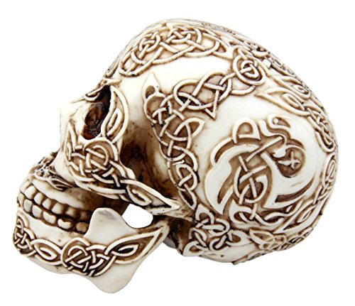 Ebros DOD Celtic Celestial Heavens Tribal Tattoo Skull Figurine 7.5" L