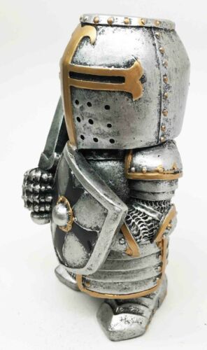 Ebros Doll House Miniature 4.5" Medieval Sword Shield Infantry Sculpture Suit Of Armor