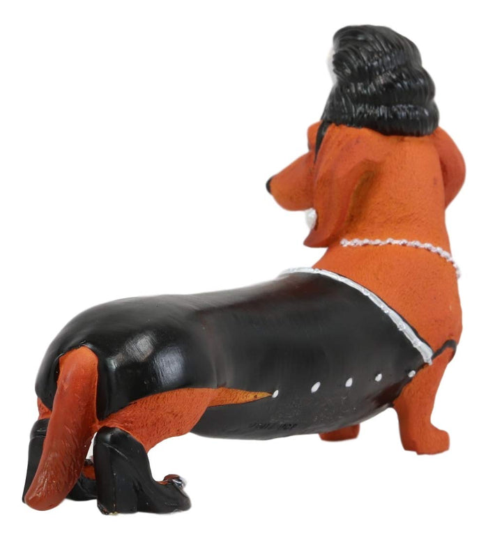 Ebros Doxie Wiener Collection Diamonds Forever Girl Diva Dachshund Dog Figurine 6"L