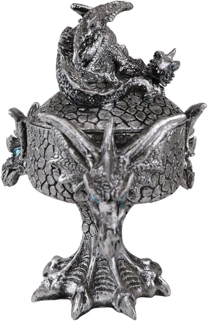 Ebros Dragon Trilogy Guarding Sleeping Wyrmling Decorative Jewelry Box Figurine