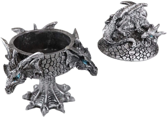 Ebros Dragon Trilogy Guarding Sleeping Wyrmling Decorative Jewelry Box Figurine