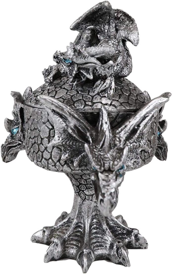 Ebros Dragon Trilogy Guarding Sleeping Wyrmling Decorative Jewelry Box Figurine