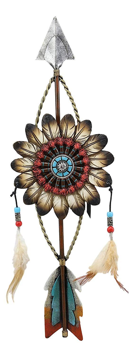 Ebros Dreamcatcher With Beaded Feathers Wall Hanging Decor Dream Catcher Decoration Ornament Hanger For Home And Office (North Arrow Roach Feathers)