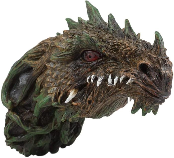 Ebros Dryad Greenman Dragon Wall Decor With Red LED Illuminated Eyes Sculpture