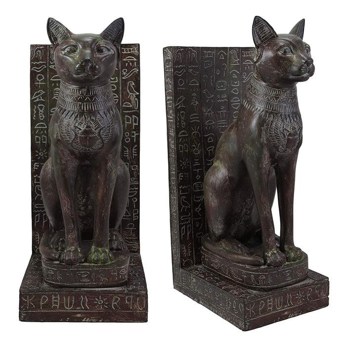 Ebros Egyptian Bastet Bookend Statue Or Epitaph Figurine 14" Tall (SET OF 2)