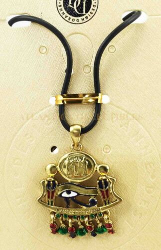 Ebros Egyptian Beautiful Eye Of Horus With Dual Cobra Necklace Pendant Wedjat