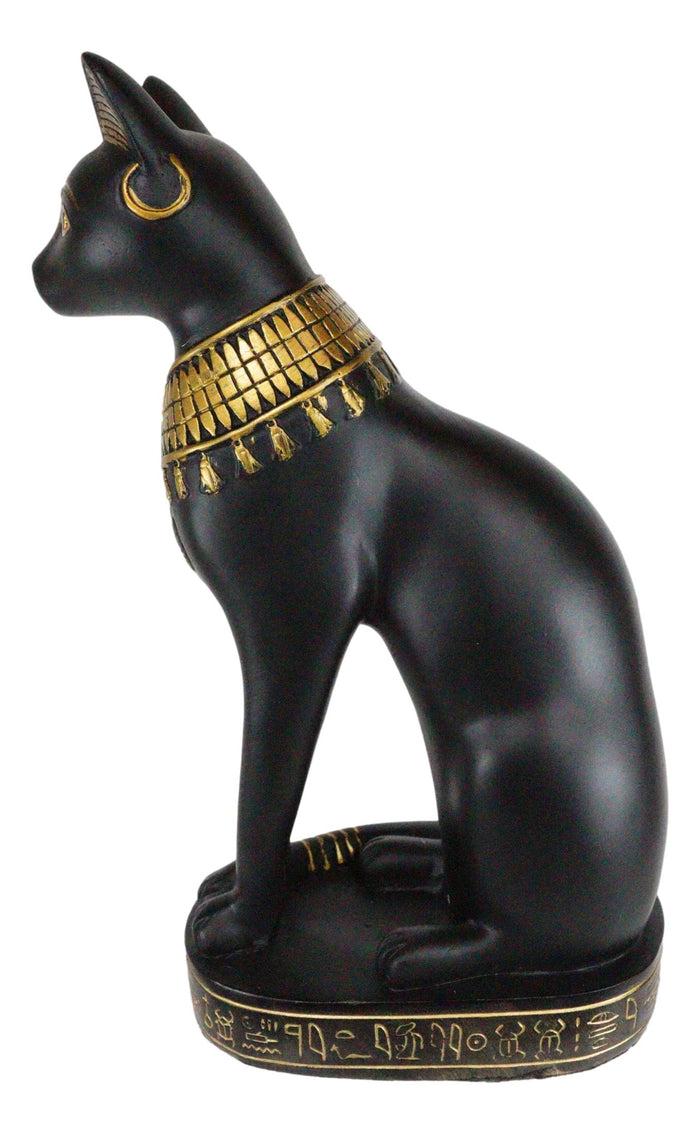 Ebros Egyptian Cat Goddess Bastet Seated With Hieroglyphs Base Figurine