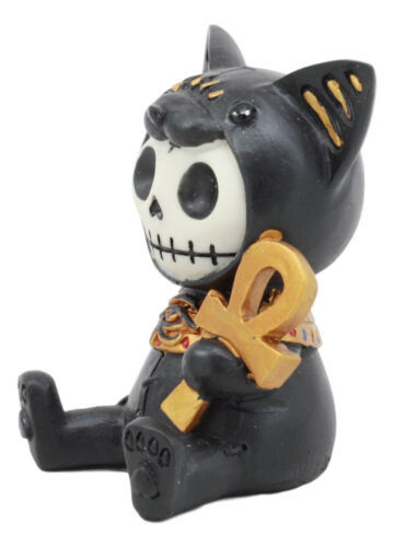 Ebros Egyptian Furrybones Feline Cat Goddess Bastet Holding Ankh Figurine Small 2.75 Inch Tall