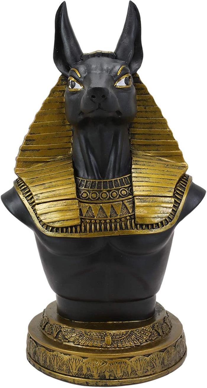 Ebros Egyptian God Anubis Bust Decorative Box Figurine In Black And Gold Finish