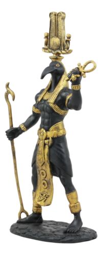 Ebros Egyptian God Ibis Headed Thoth Holding Was& Ankh Patron Of Knowledge
