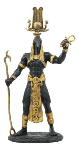 Ebros Egyptian God Ibis Headed Thoth Holding Was& Ankh Patron Of Knowledge