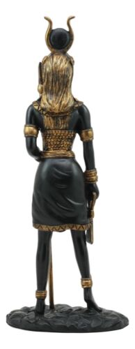 Ebros Egyptian Goddess Hathor Holding Ankh Statue 12.5"Tall Deity Of Motherhood Music And Dance Figurine