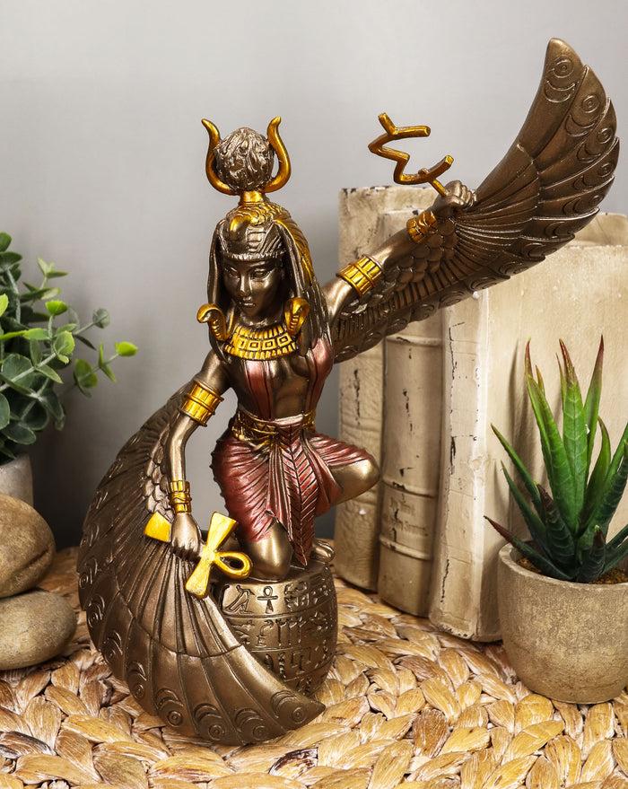 Ebros Egyptian Goddess Isis Ra Holding Ankh Figurine 9"H Statue Collectible Ebros Egyptian Goddess Isis Ra Holding Ankh Figurine 9"H Statue Collectible